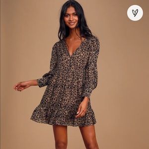 NWT LuLu brand leopard baby doll dress